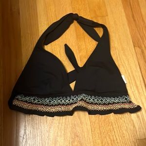 bikini top with ruffle and tie back